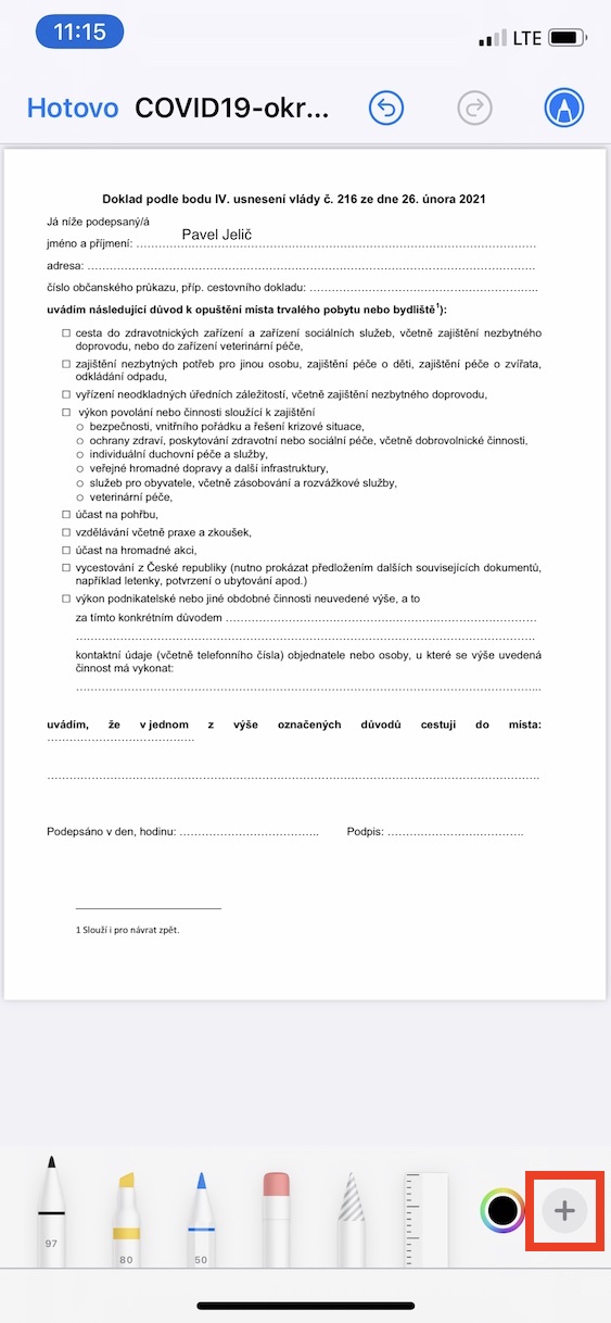 formular_opusteni_okresu_iphone16 Jak vyplnit formulář pro opuštění okresu na iPhone