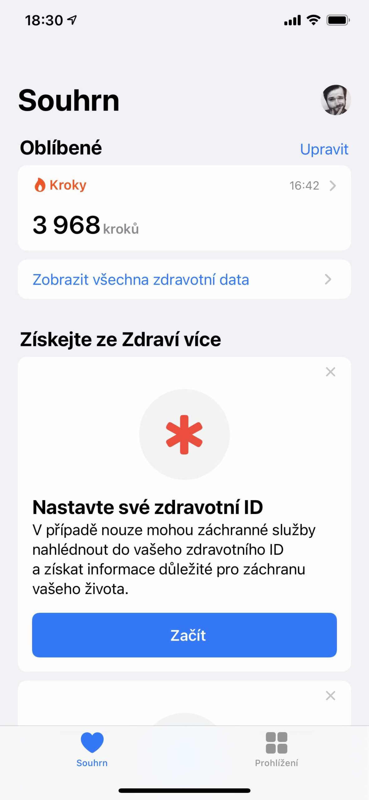 health summary steps tracking