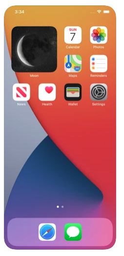 iphone home screen moon widget