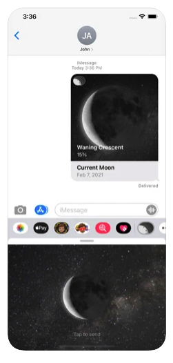 iphone messages moon image