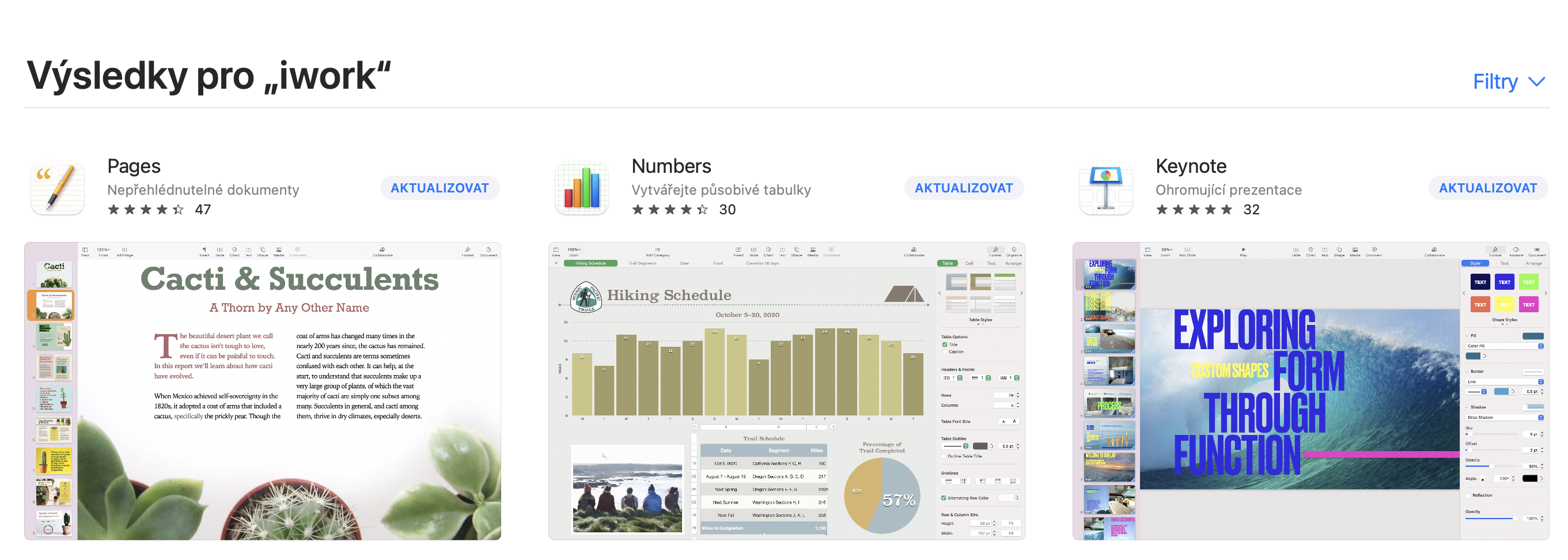 iwork app store results