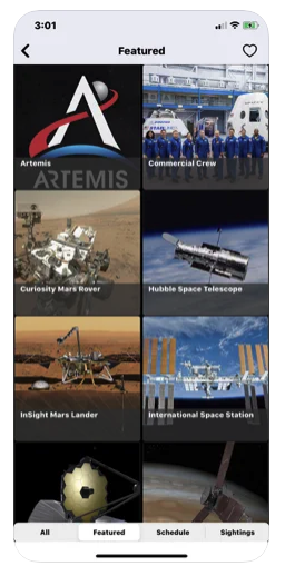 nasa featured missions