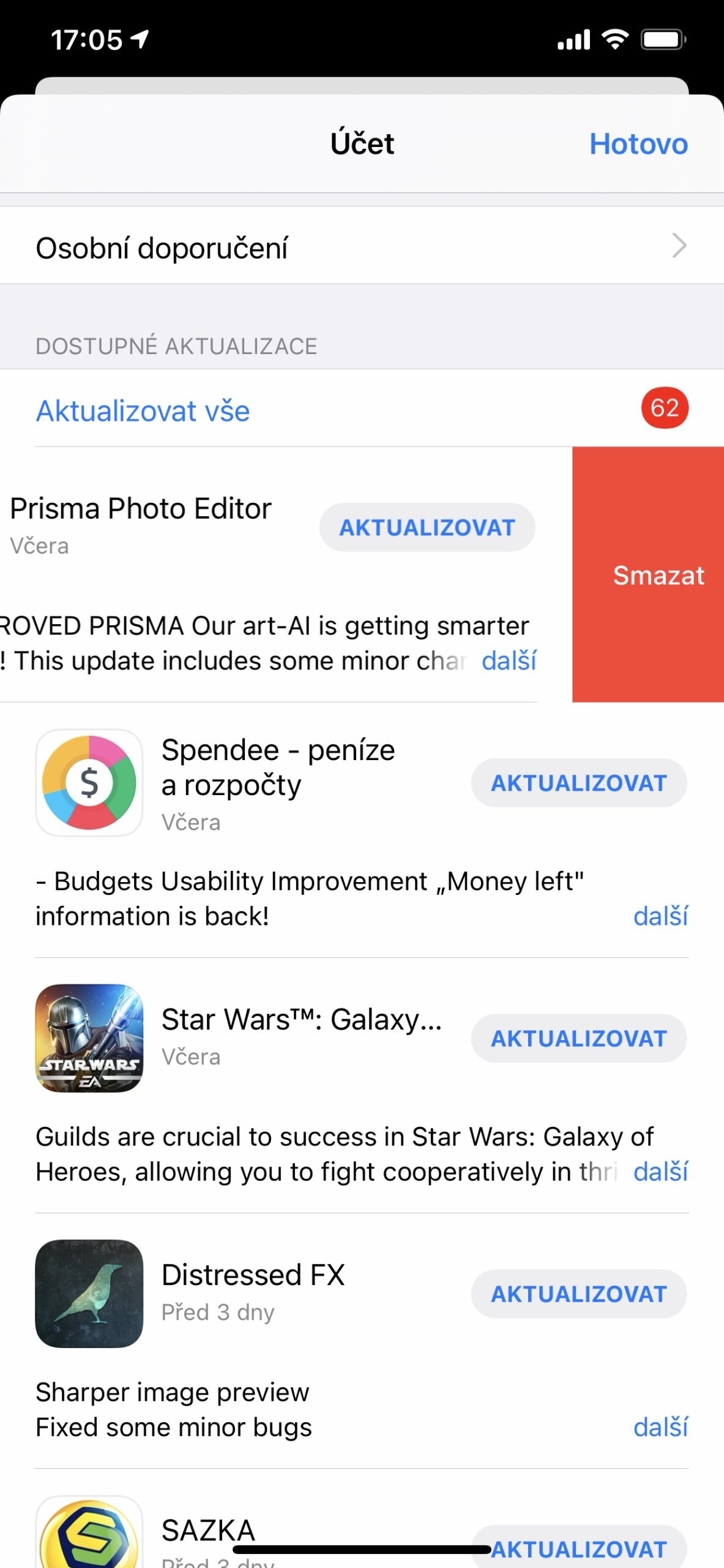 6 Mazání aplikací 4