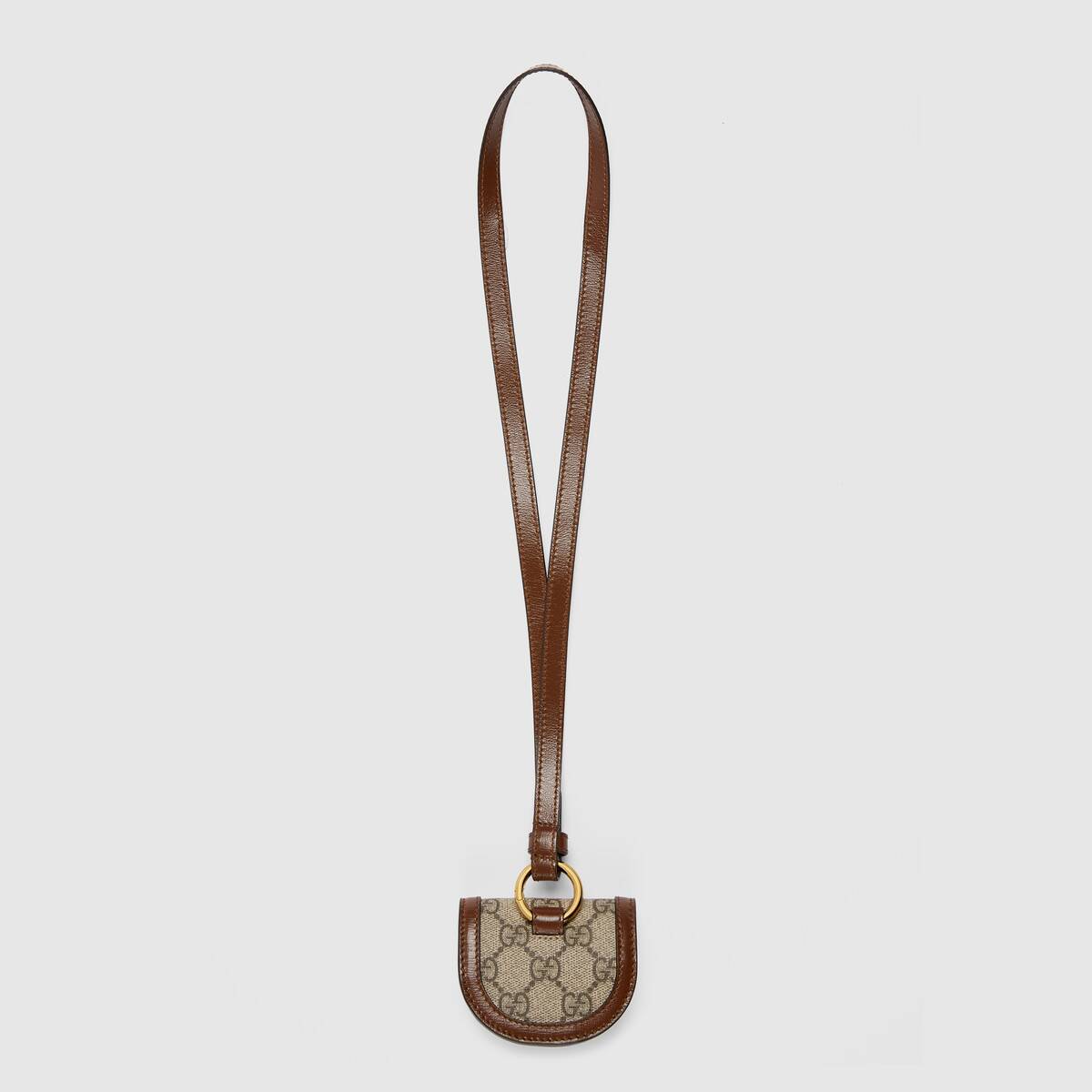 designer lanyard with brown strap
