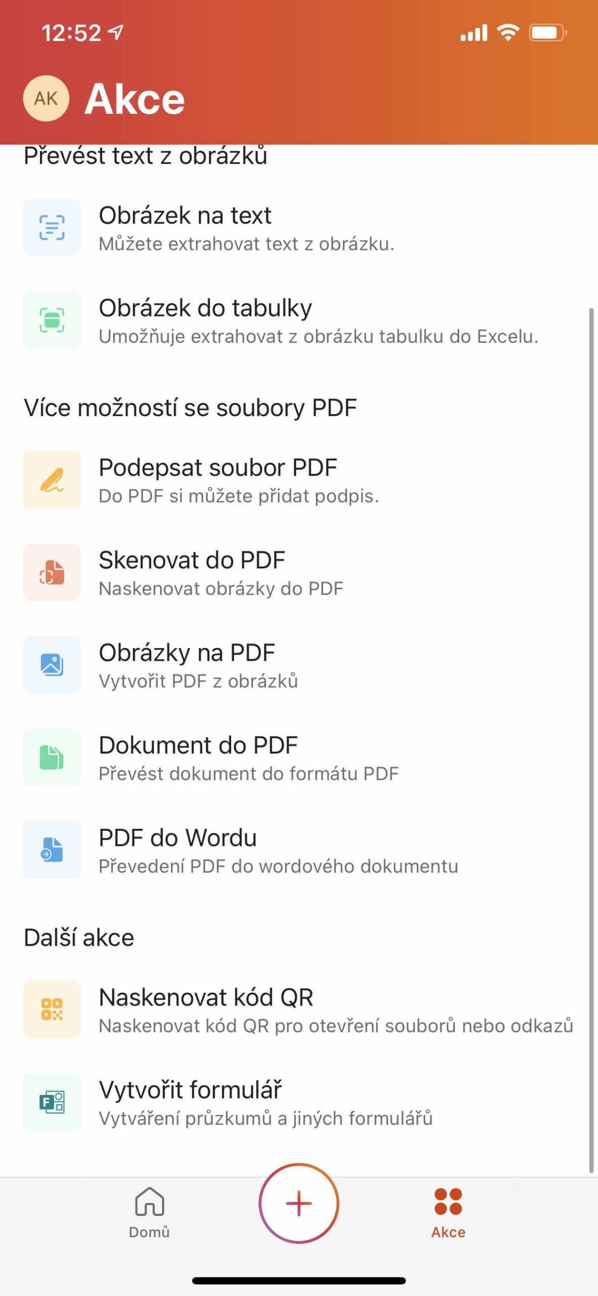 document conversion options list