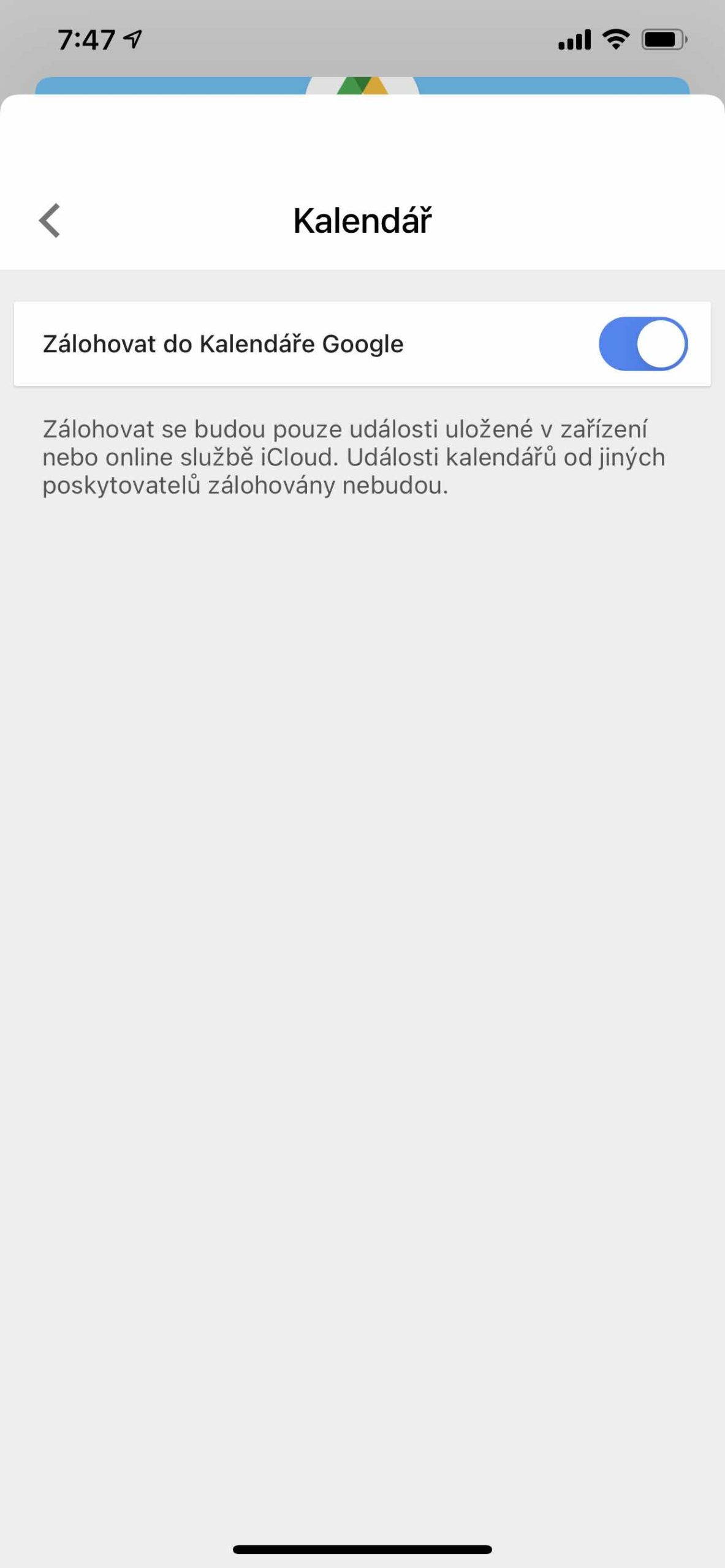 google calendar backup option