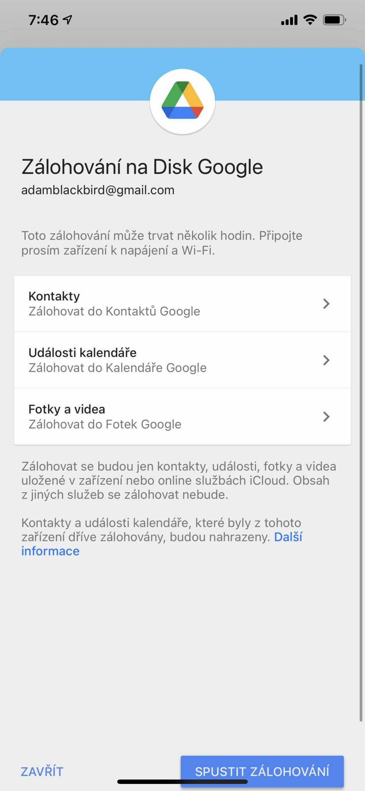 google drive backup options