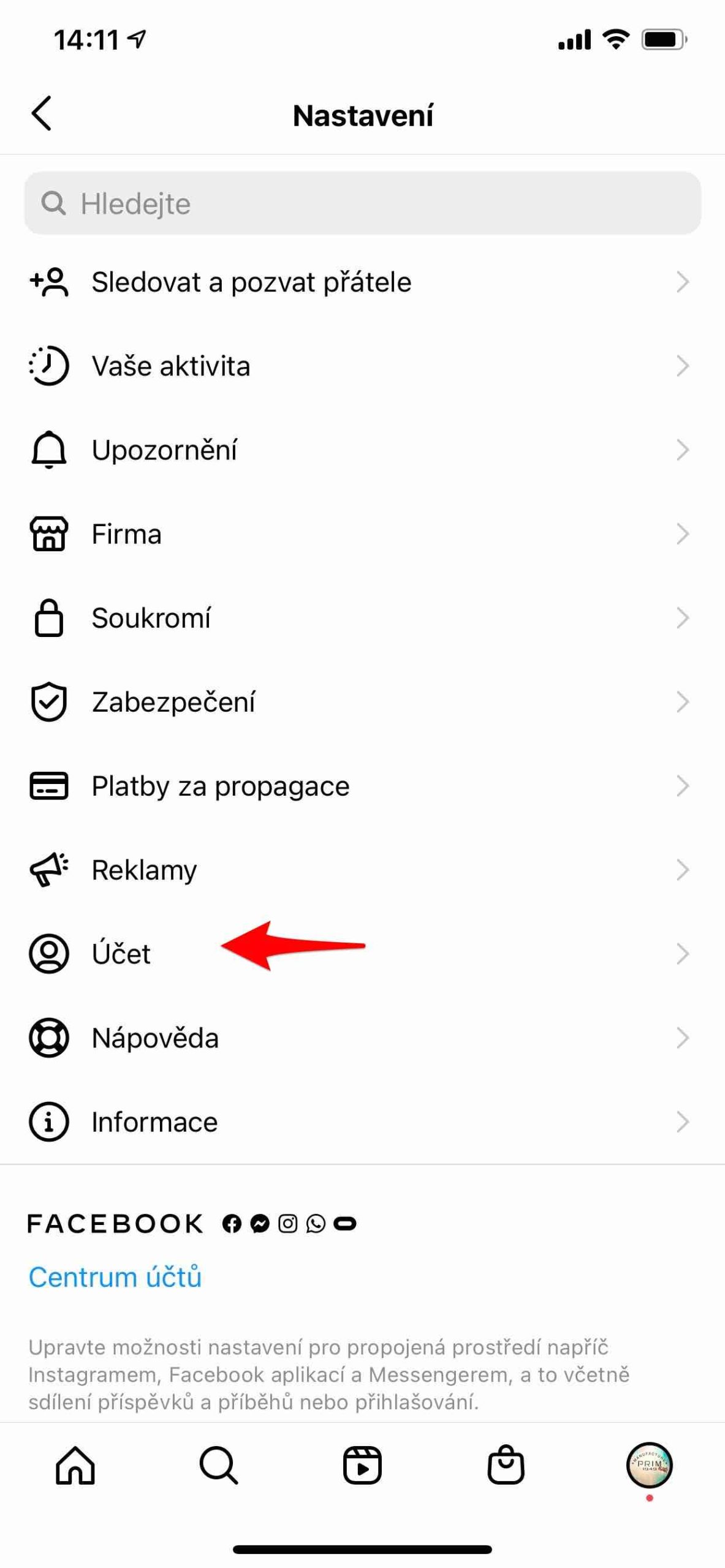 instagram account settings