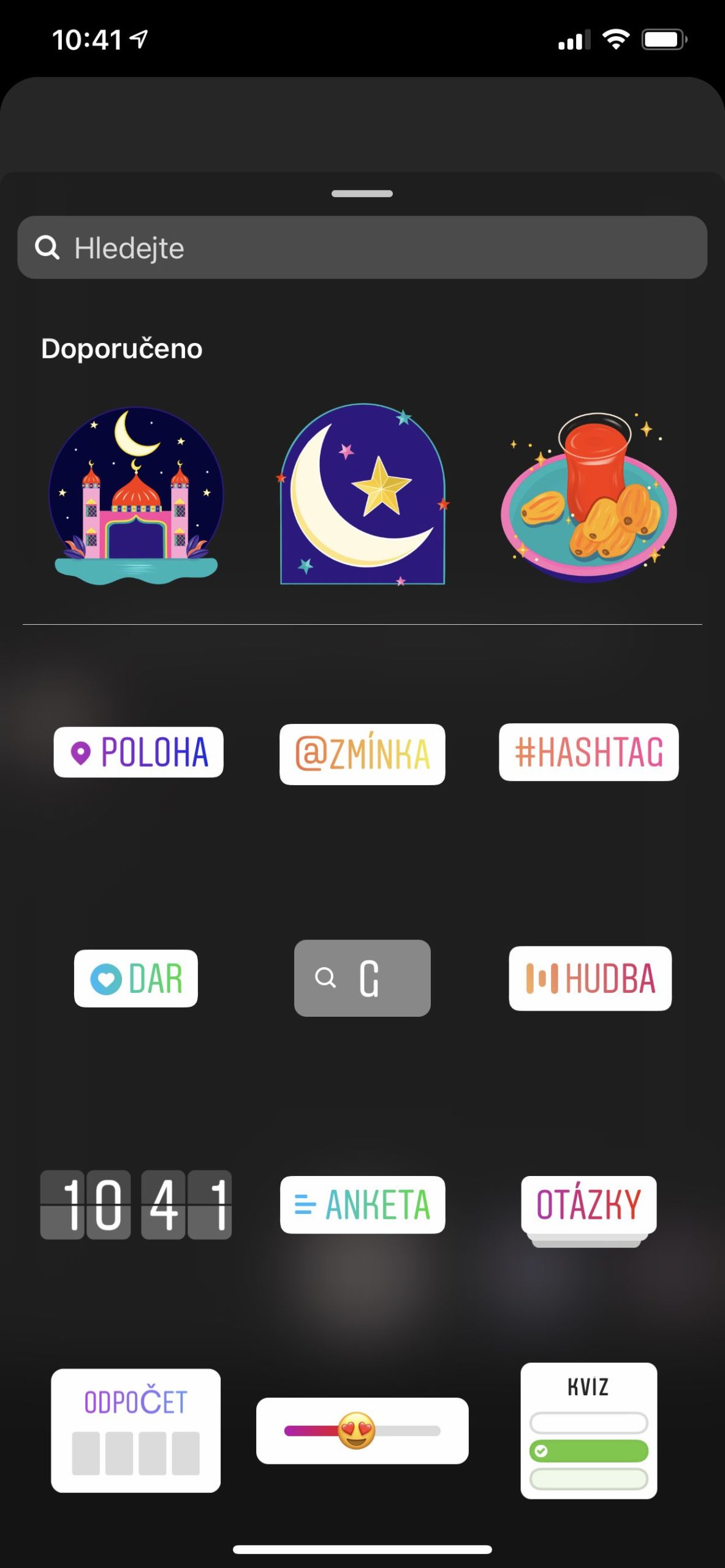 instagram sticker options
