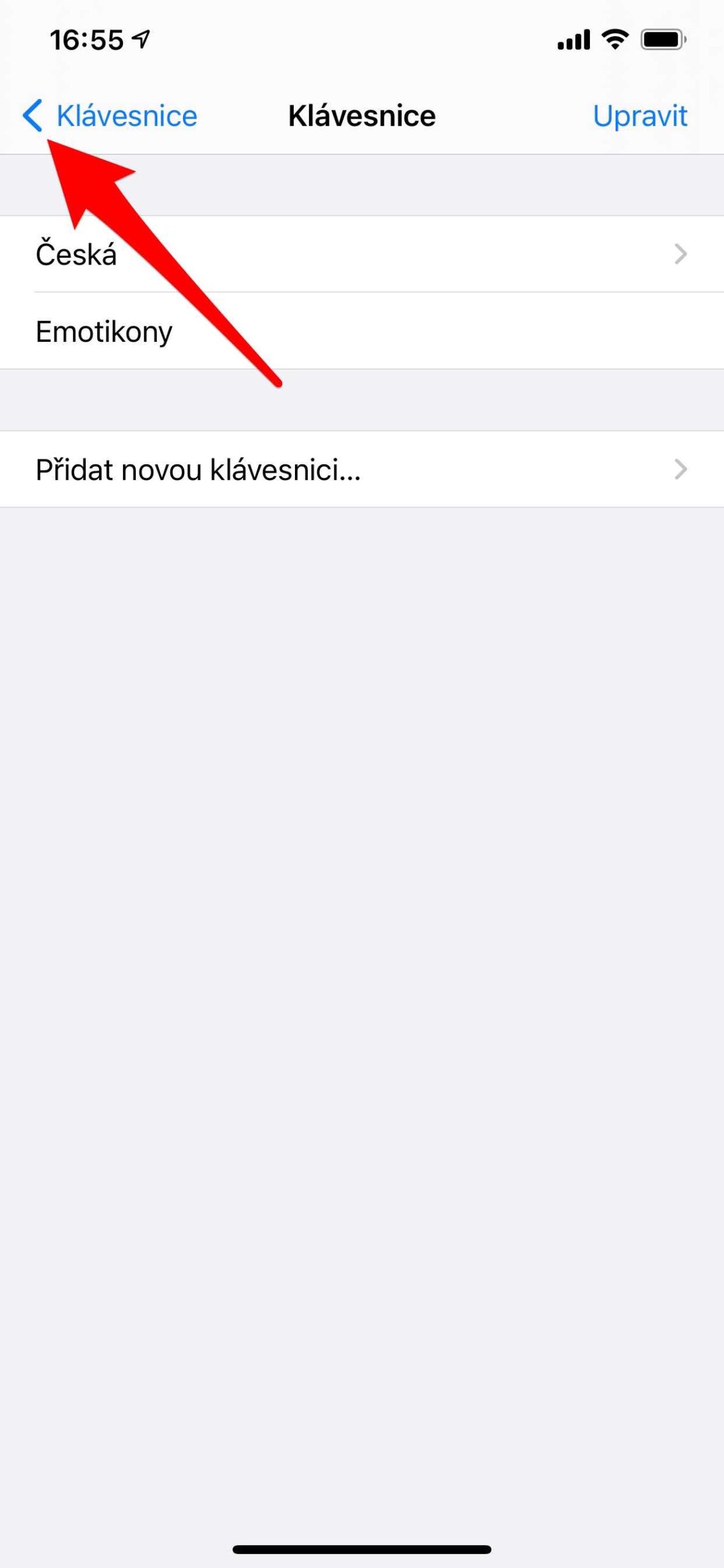 keyboard settings menu
