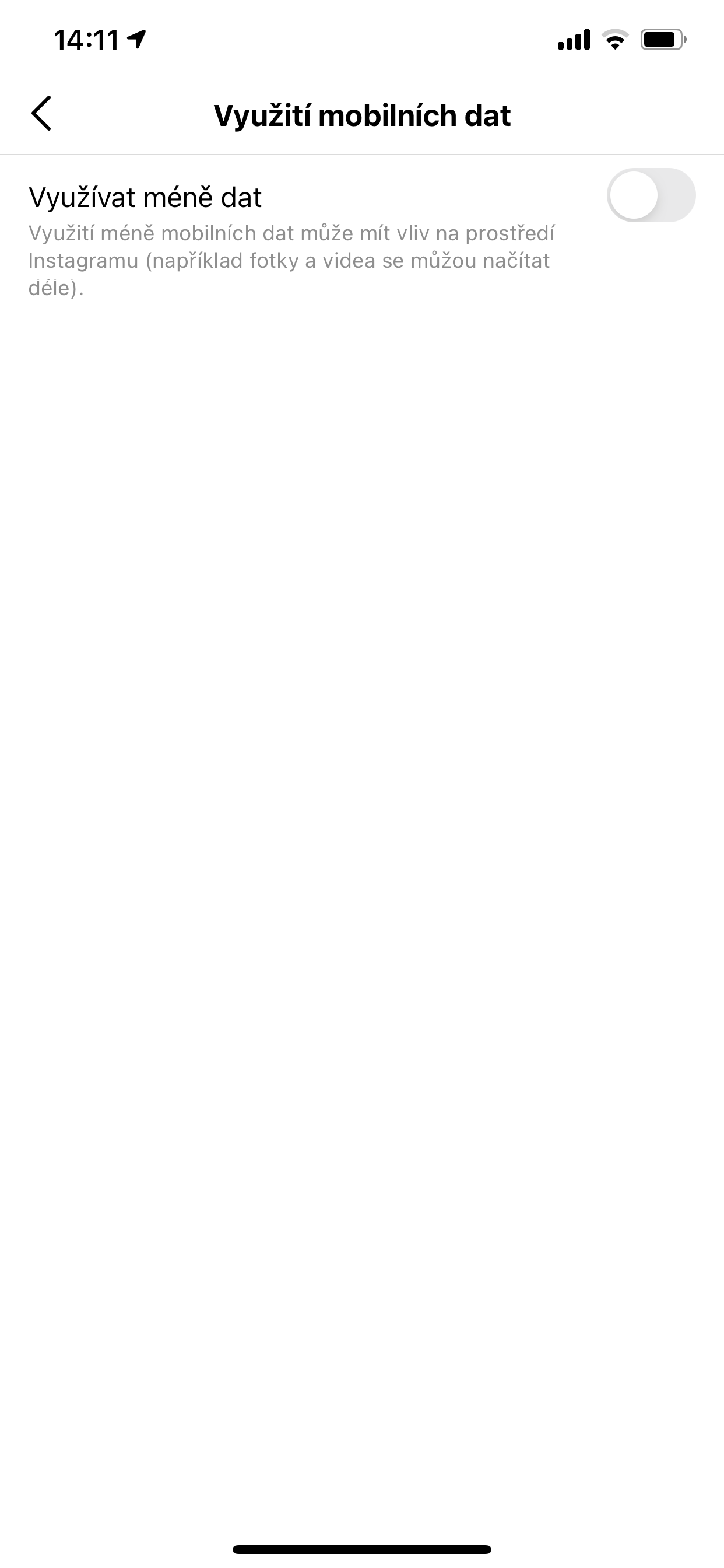 mobile data usage toggle