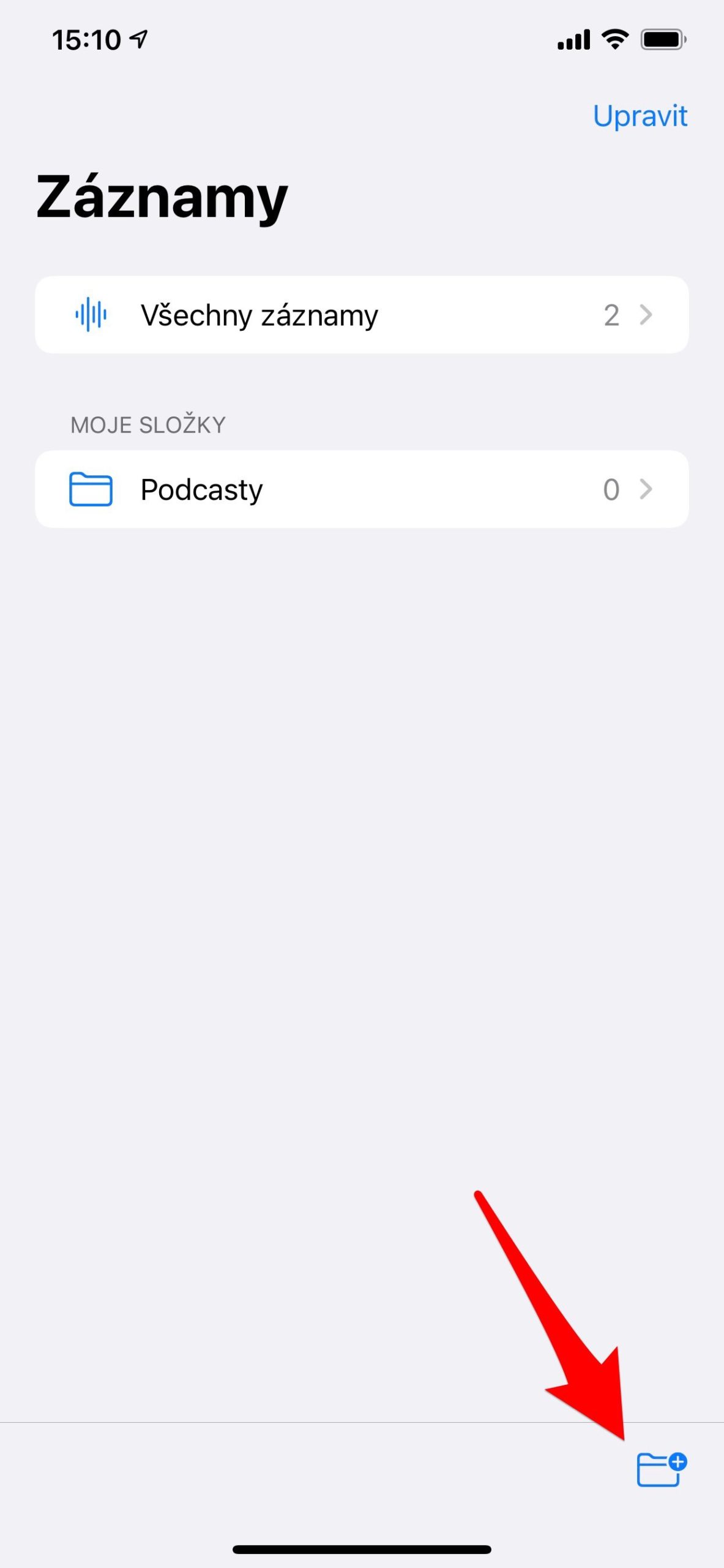 voice memo folder creation