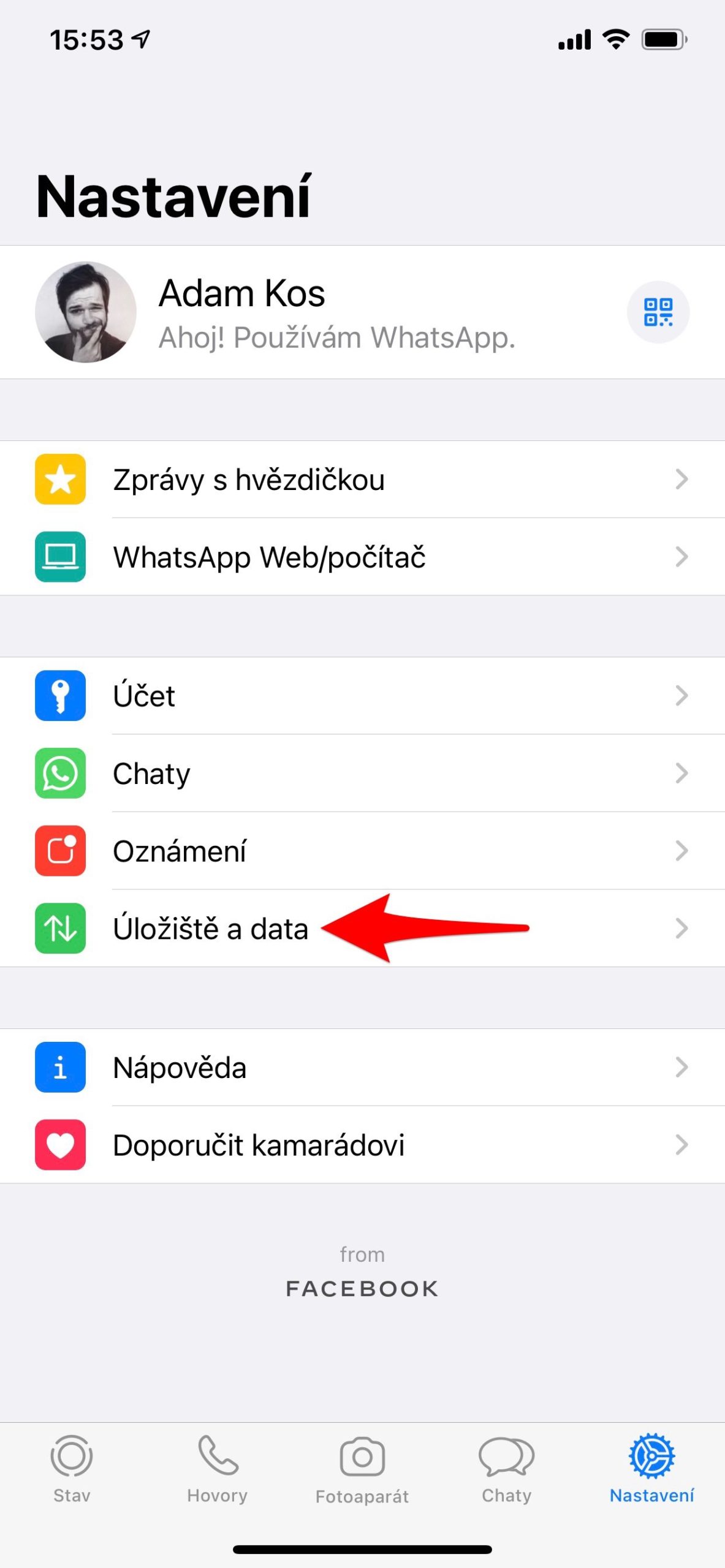 whatsapp settings storage data