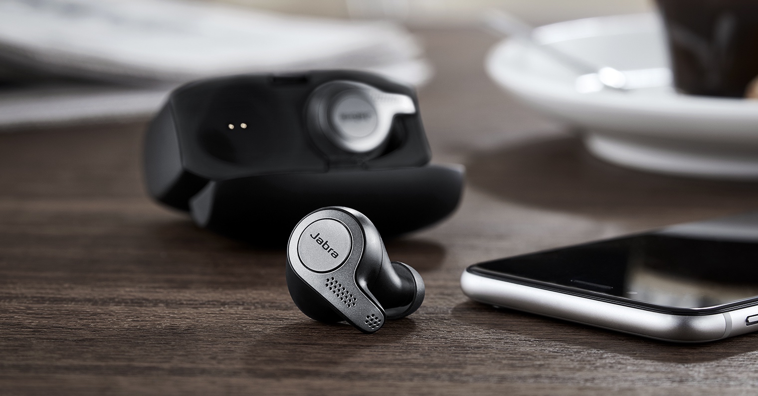 wireless earbuds on table