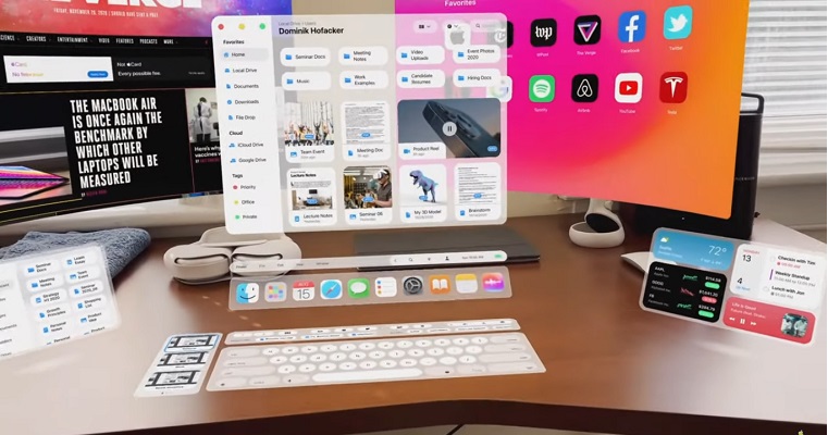 macOS AR Apple Glass koncept