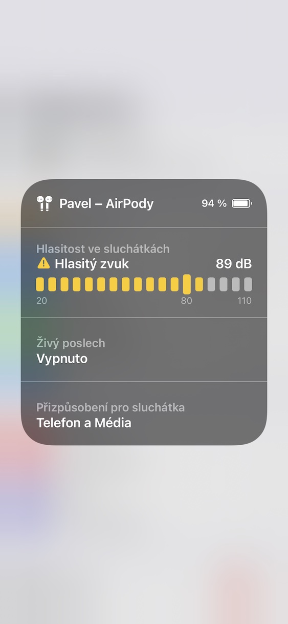 hudba_hlasitost_sluchatka_ios8 hlasitost sluchátek v ios