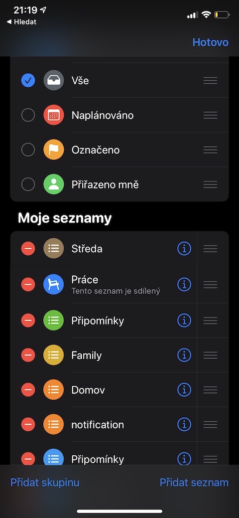 iOS 14.5 Pripominky razeni 1 iOS 14.5 Pripominky razeni