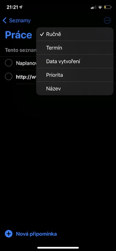 iOS 14.5 Pripominky razeni 2 iOS 14.5 Pripominky razeni