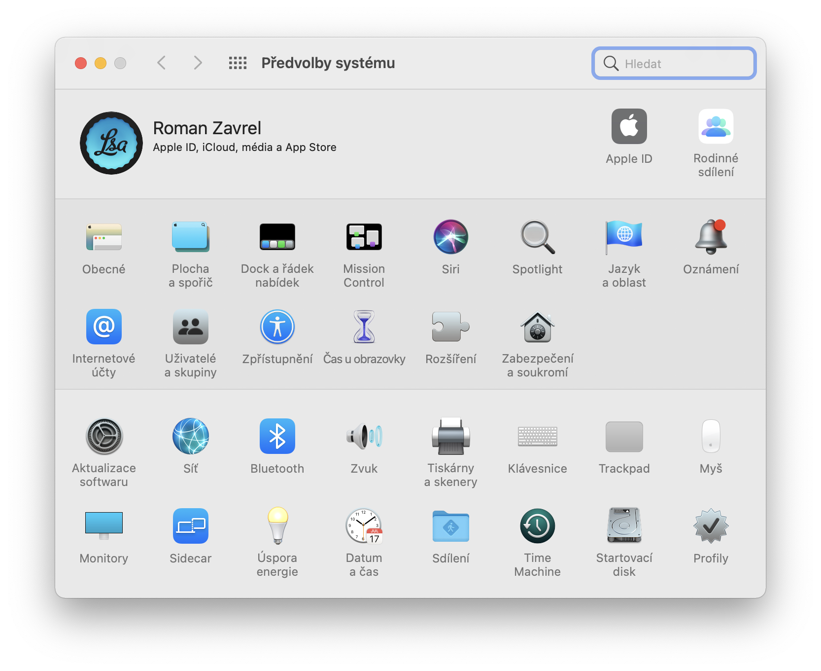 Predvolby systemu MacOS
