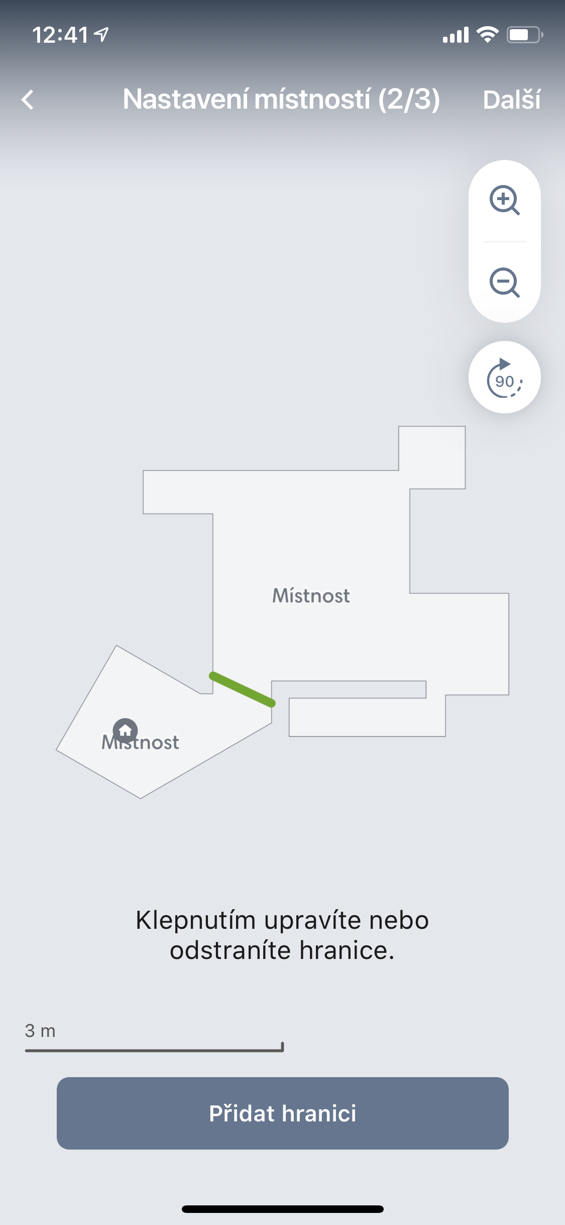 Screenshoty z aplikace pro vysavač Roomba i7+