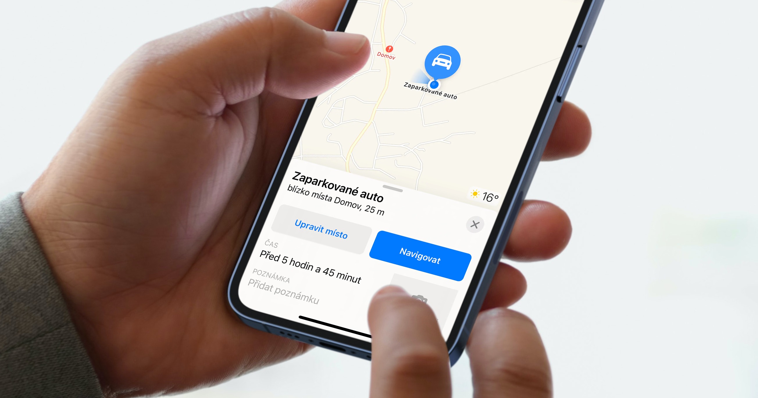 zaparkované auto mapy