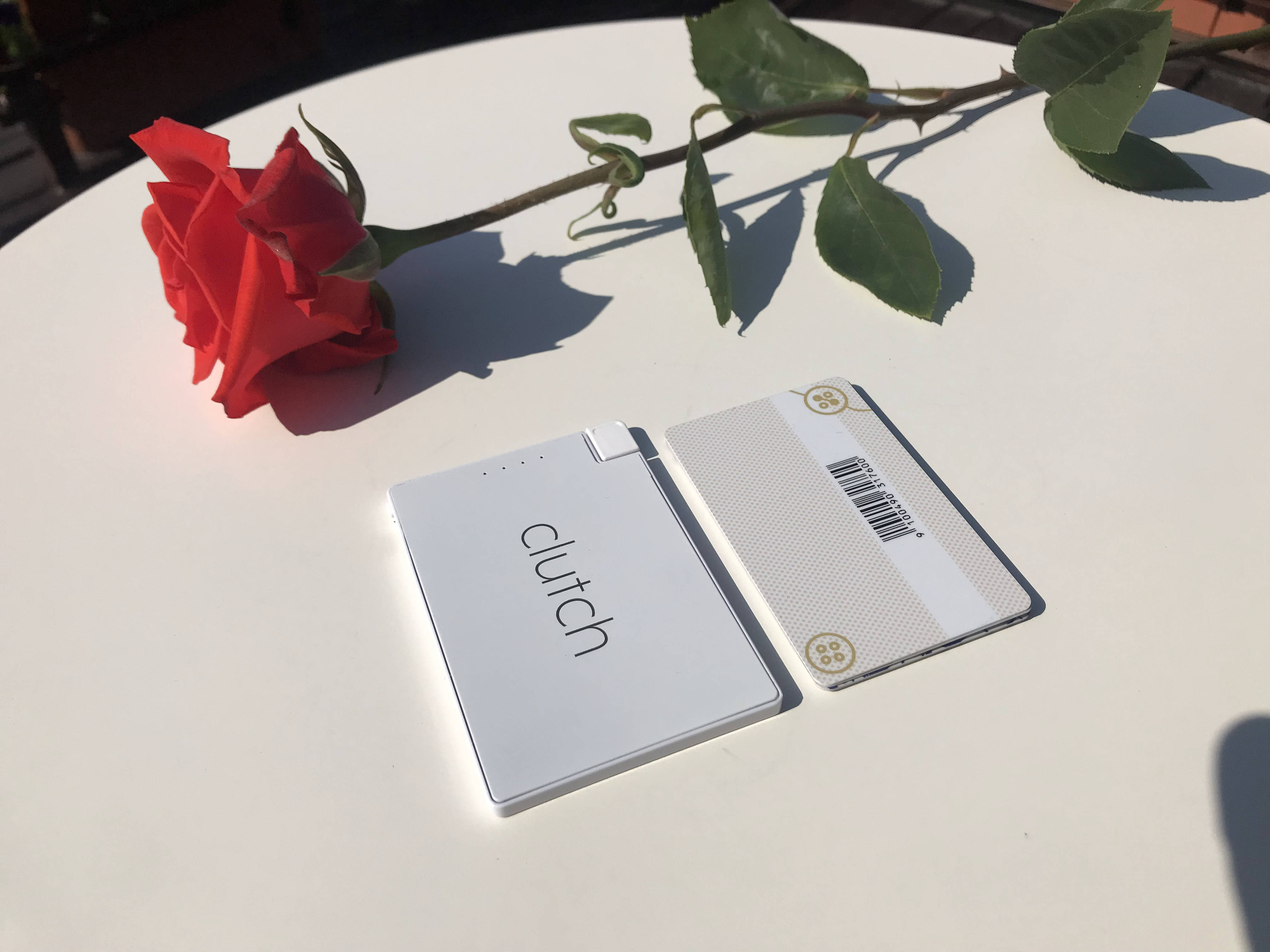 clutch power bank with rose