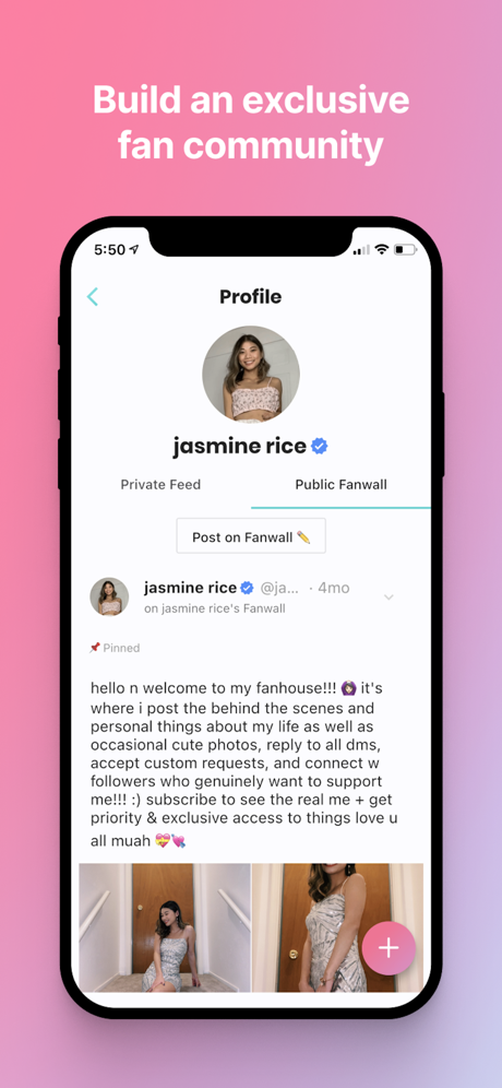 fan community profile page