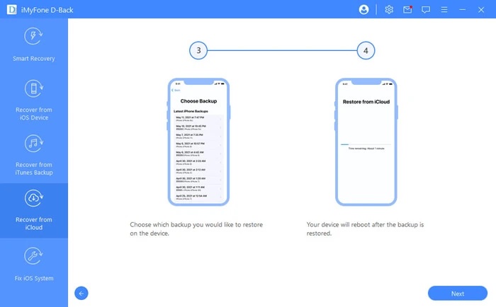 restore-icloud-backup-on-iphone iMyFone D-Back