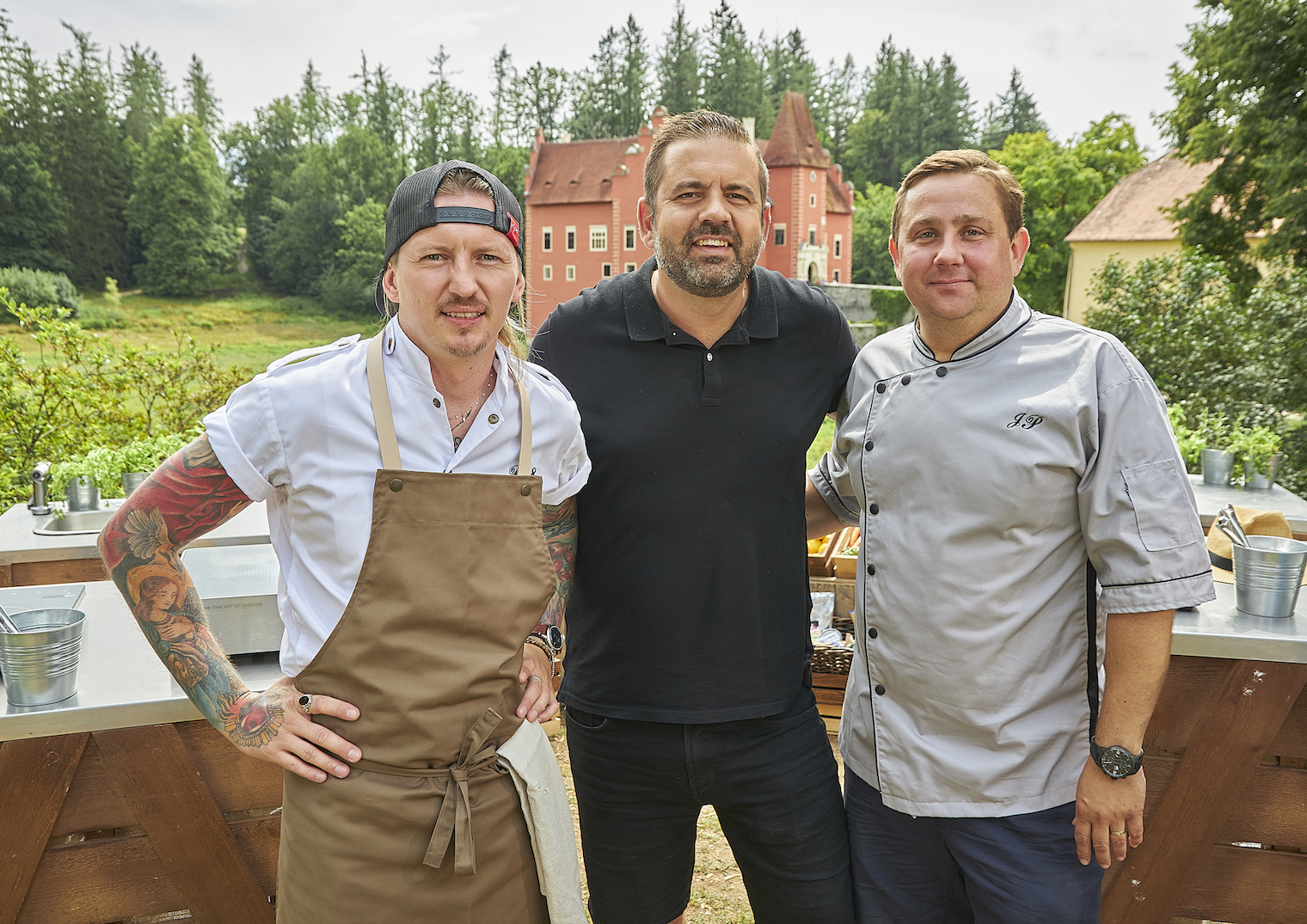 three chefs outdoor setting