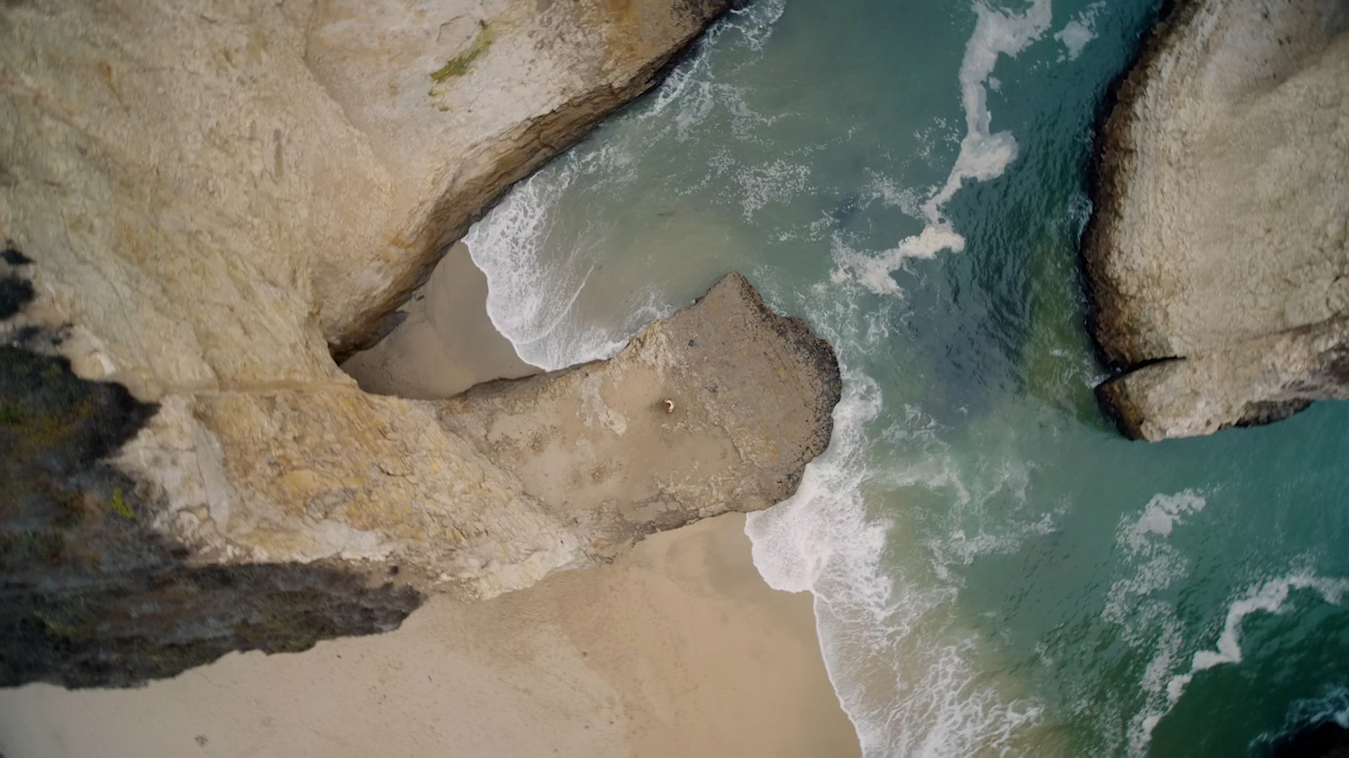 aerial beach rock formation