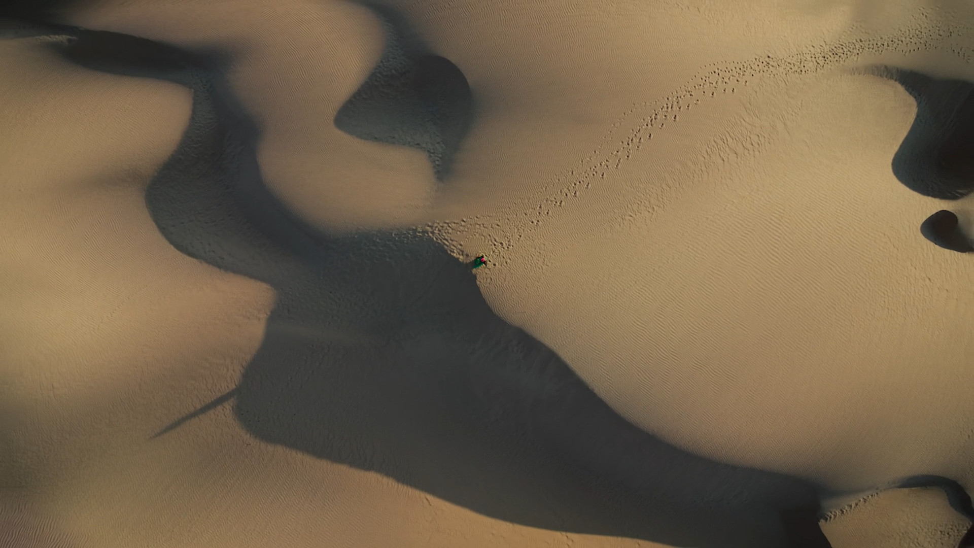 aerial view desert dunes