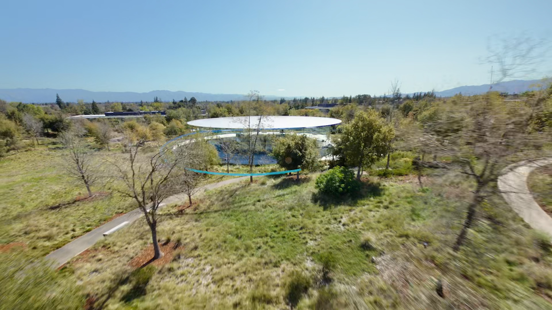 aerial view of circular building