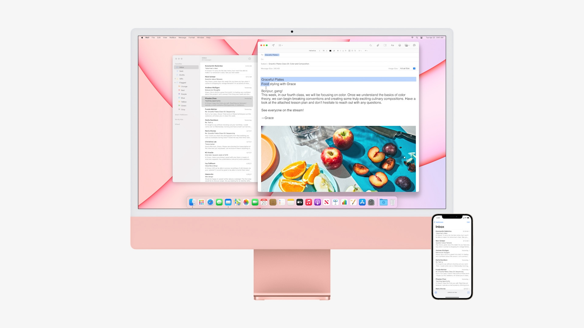 apple email with fruits