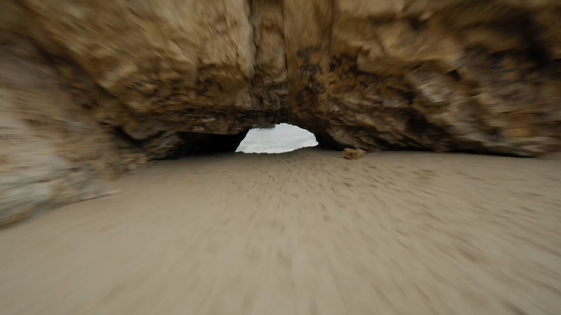 beach cave sandy path