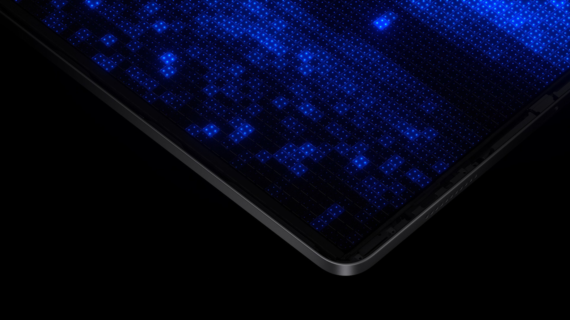 blue led corner detail