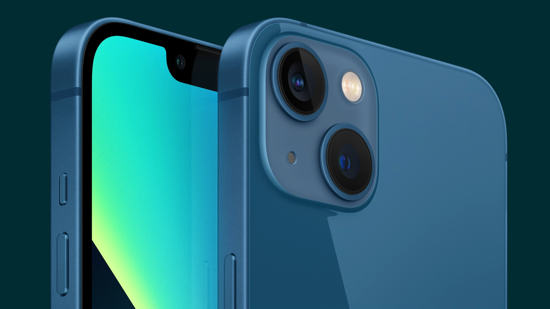 blue smartphone dual camera