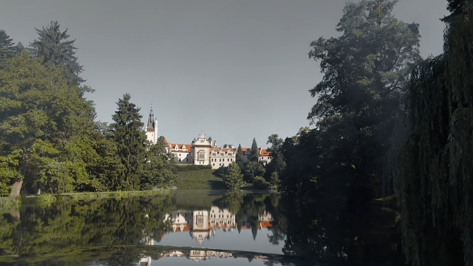 castle reflection on lake