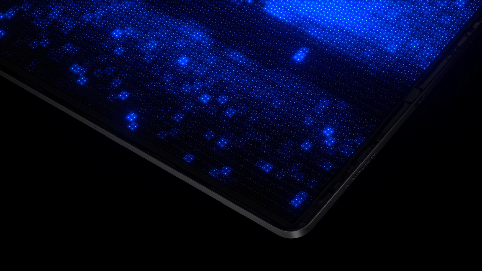 close up blue led corner