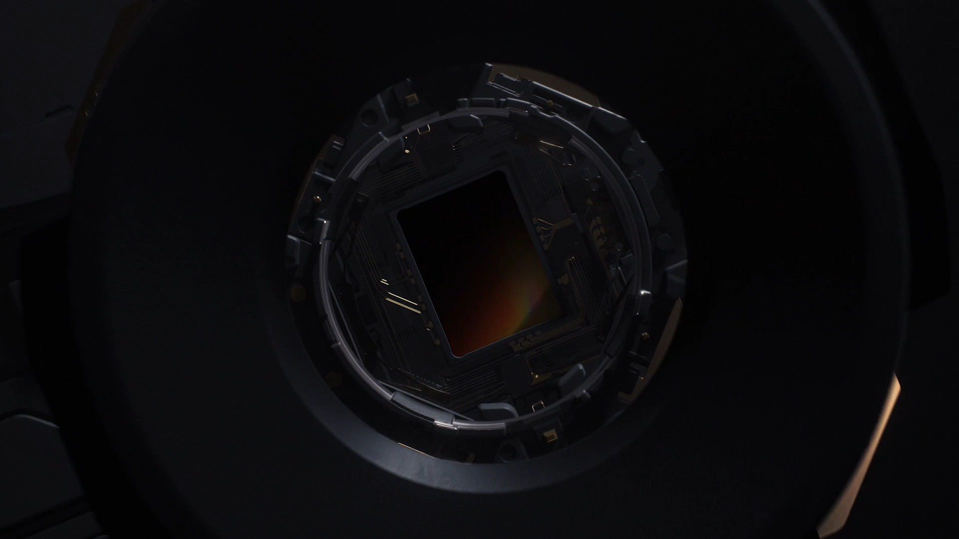 closeup camera sensor dark