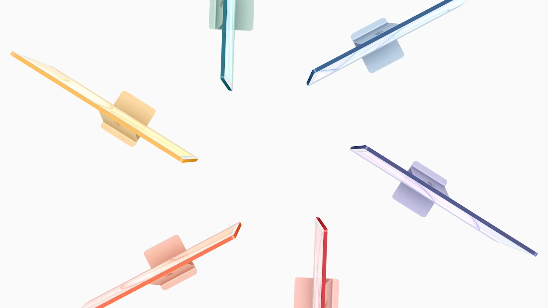 colorful monitors side view