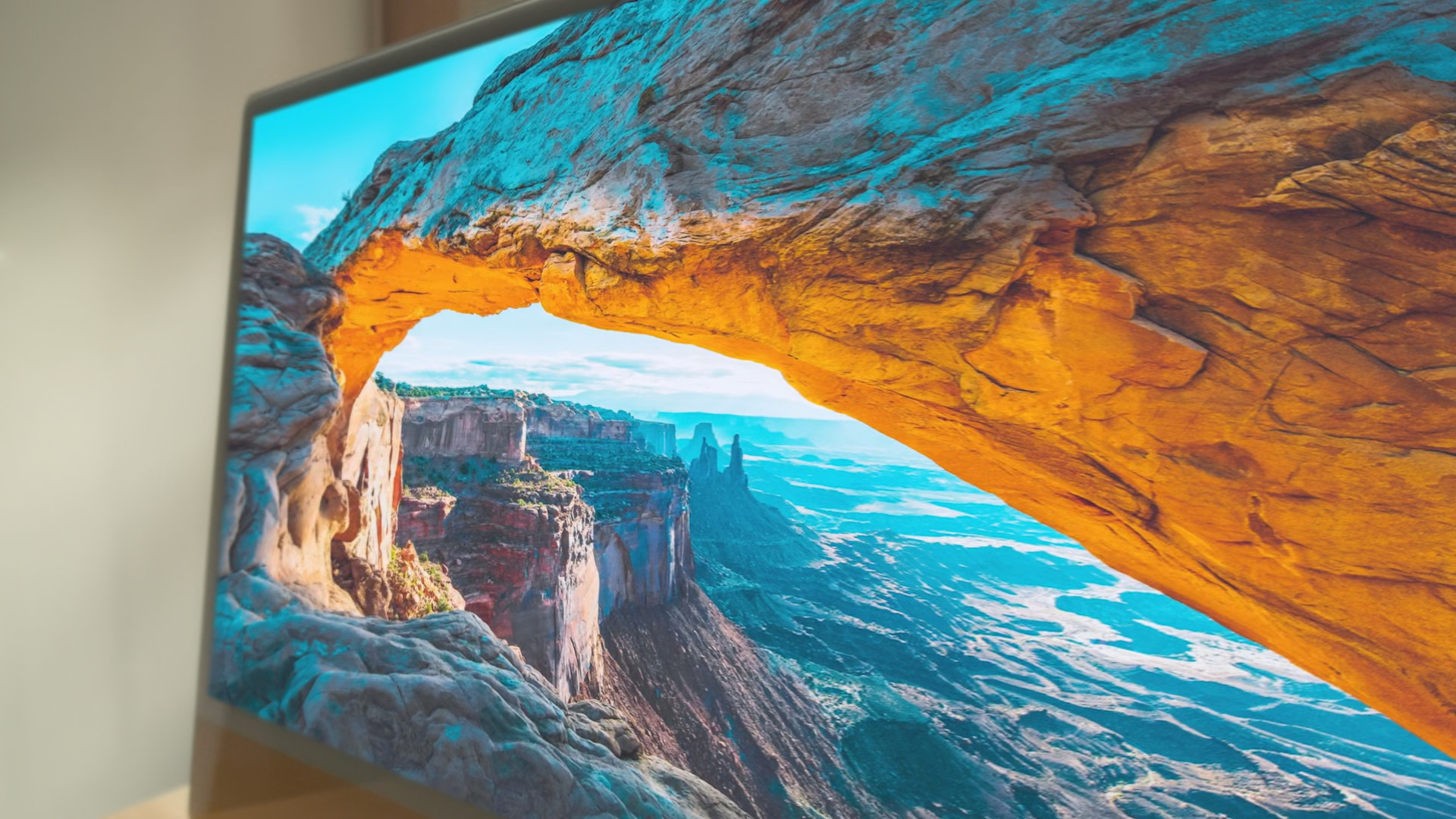 desktop display with landscape