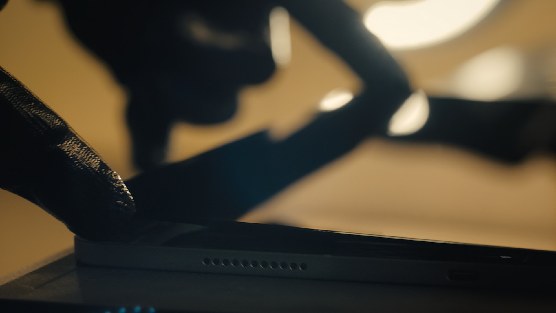 device edge closeup dark