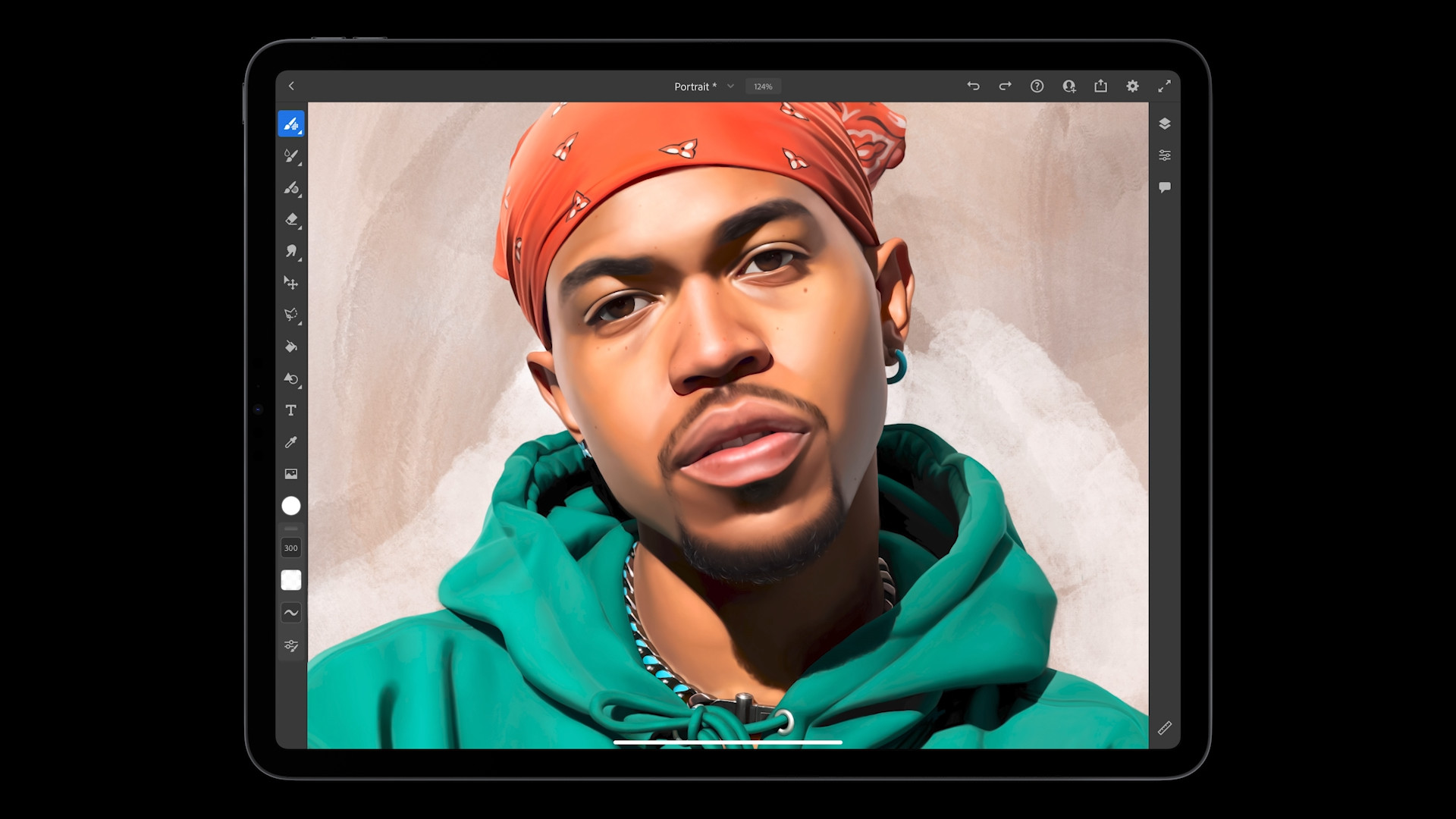 digital portrait on ipad