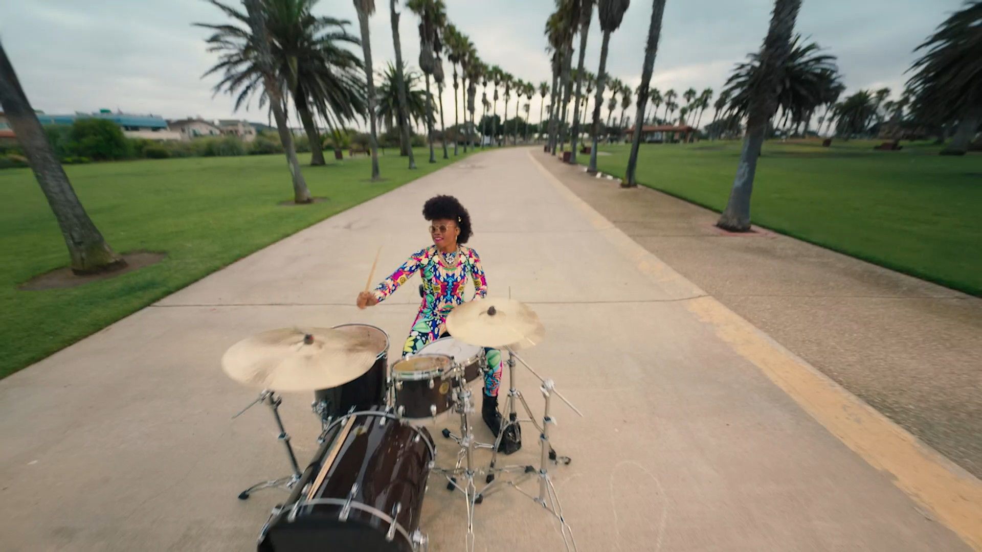 drummer playing outdoors