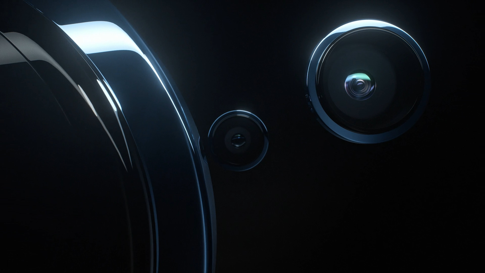 dual camera lens closeup