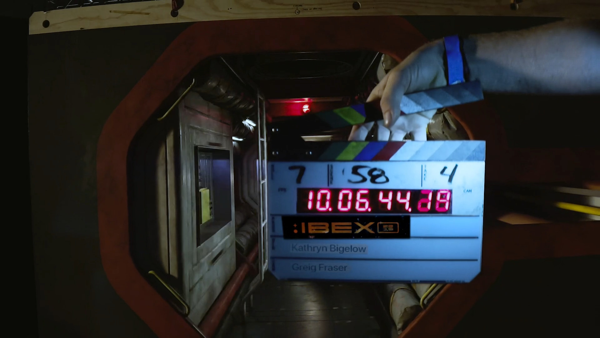 film clapperboard on set