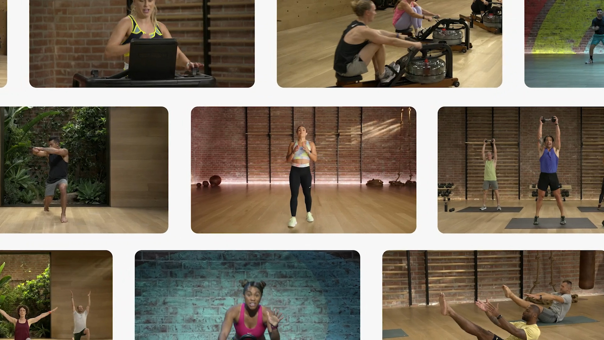 fitness class collage