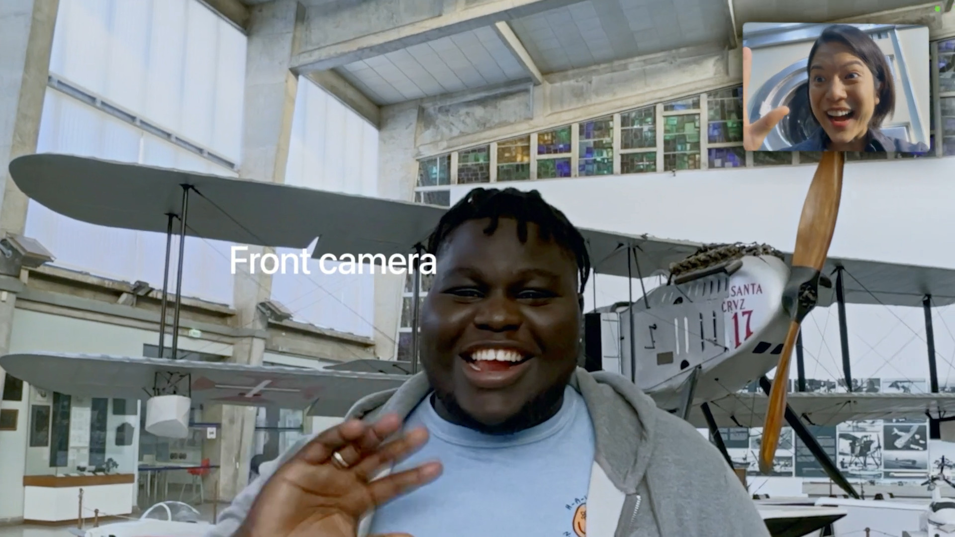 front camera video call