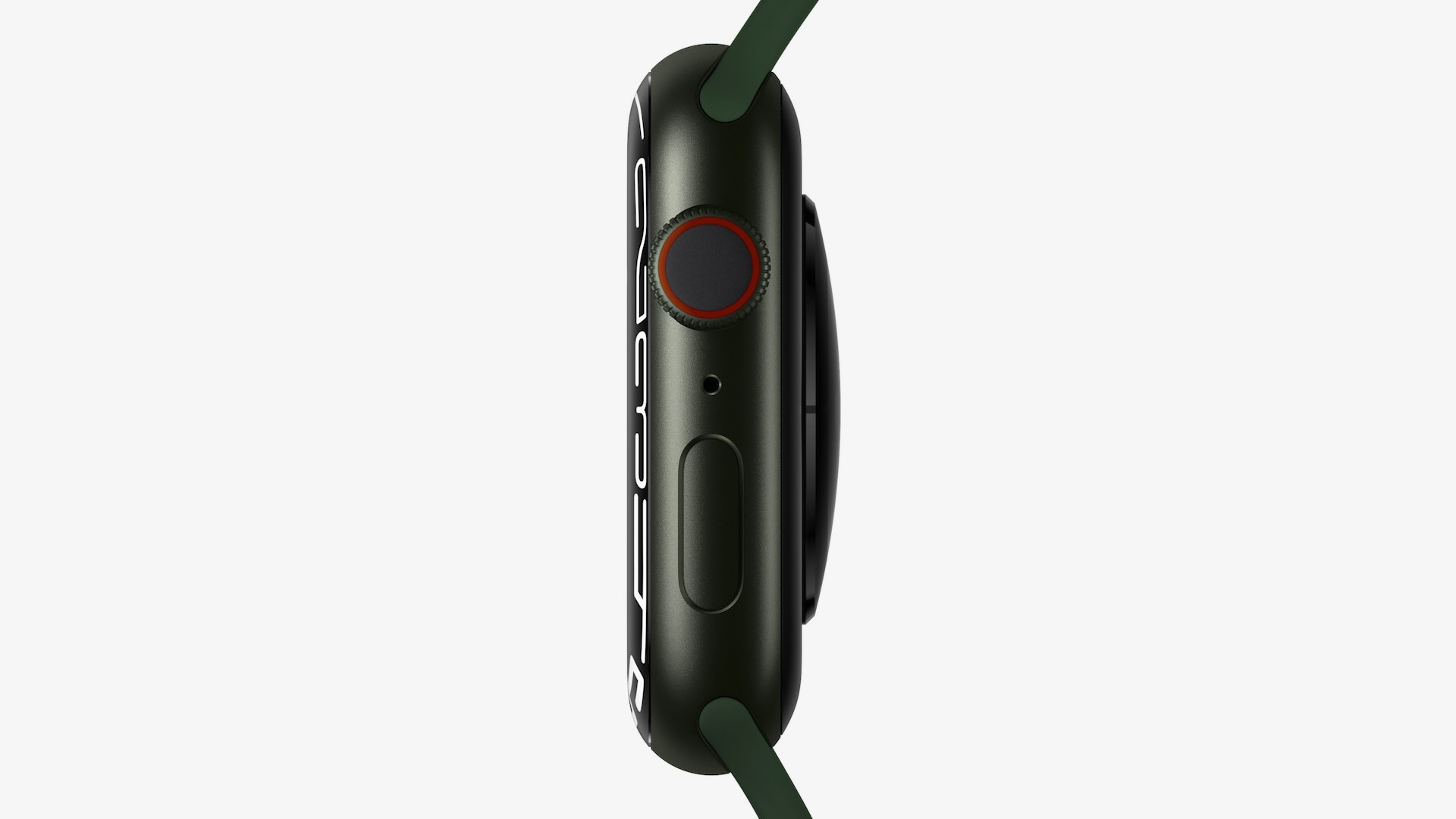green smartwatch side view