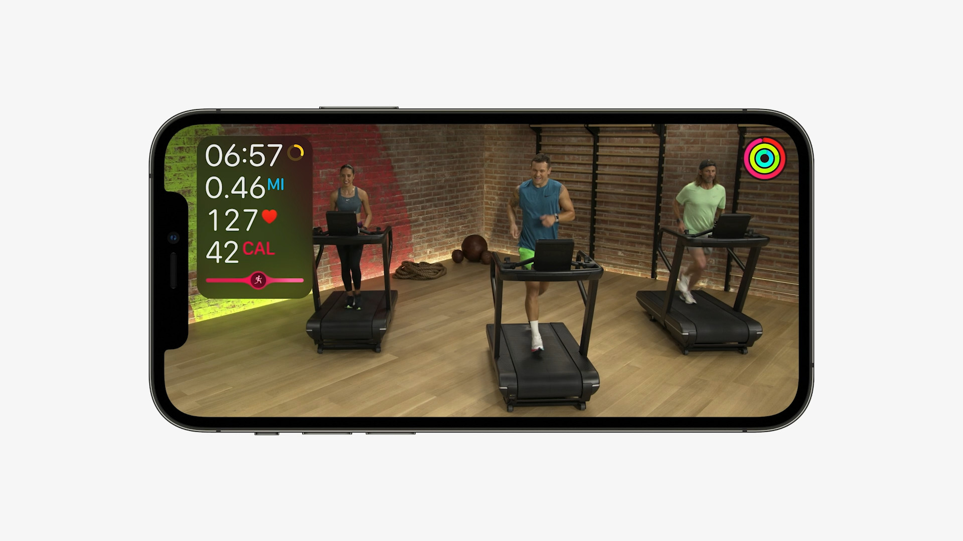 group treadmill workout session